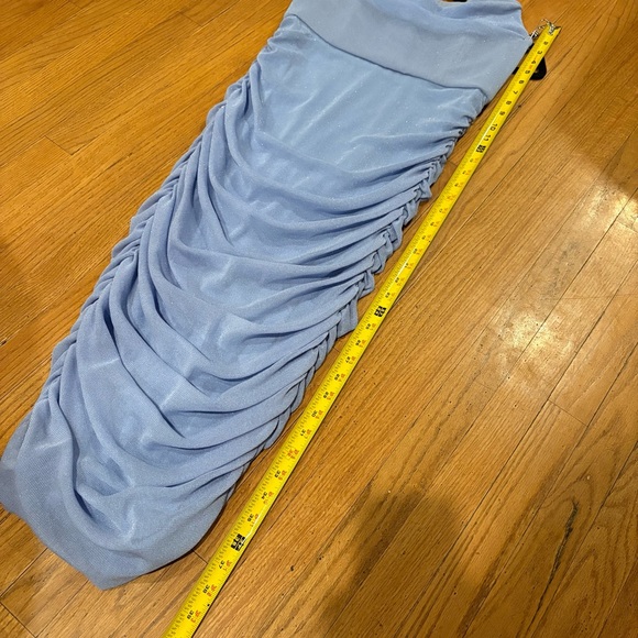 Michael Costello x Revolve India Midi Dress in Periwinkle Strapless Ruched - Picture 9 of 15